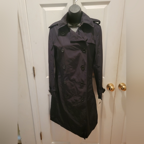 Norma Kamali Women's Double Breasted Trench Coat, Black, XS - Picture 1 of 10